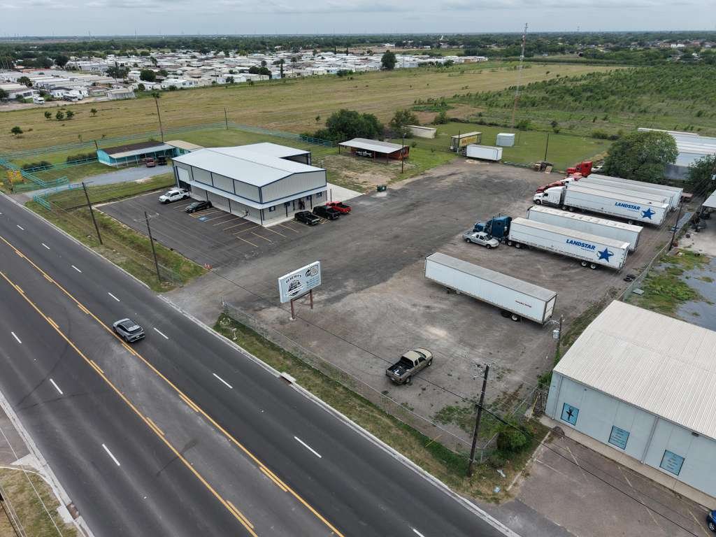 Aerial view of Herebia's Truck Parts store in Weslaco TX